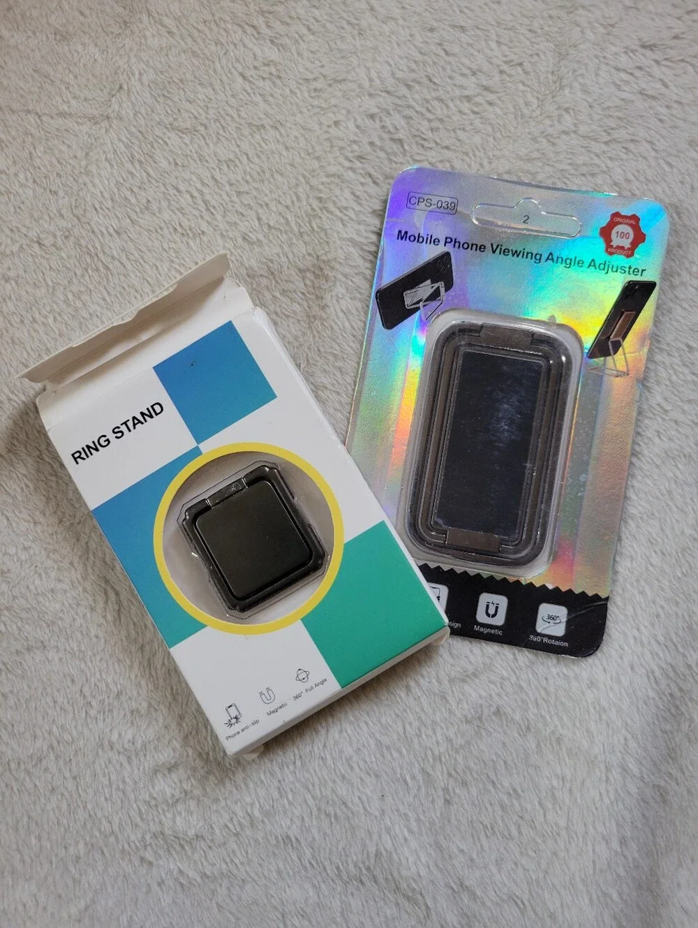NWT Universal Black Mobile Ring Stand & Viewing Angle Adjuster [2pc]